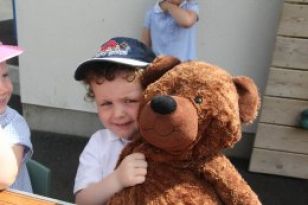 Primary one pupils enjoy a teddy bear's picnic